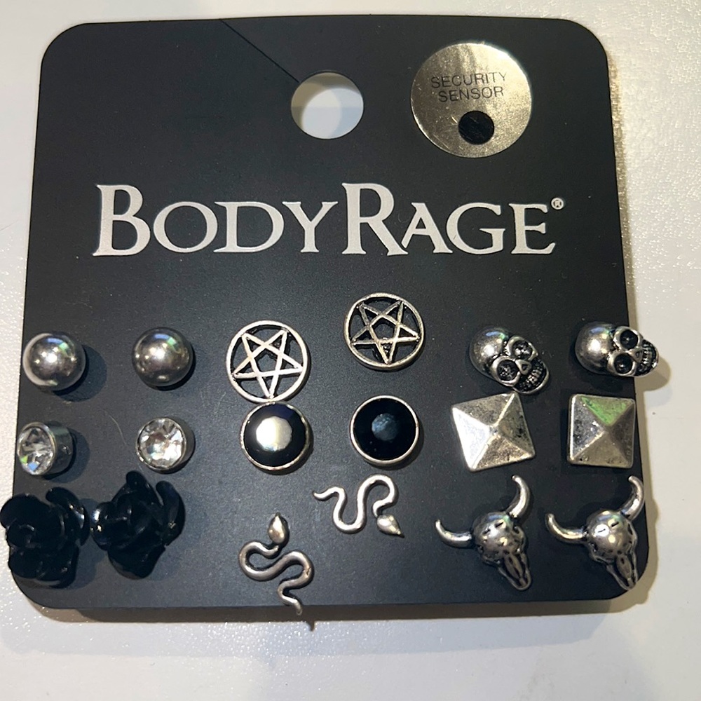 Spencer’s BodyRage Mixed Earrings set 9 styles mix & match